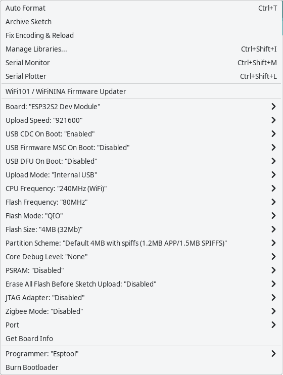 Arduino Target Config